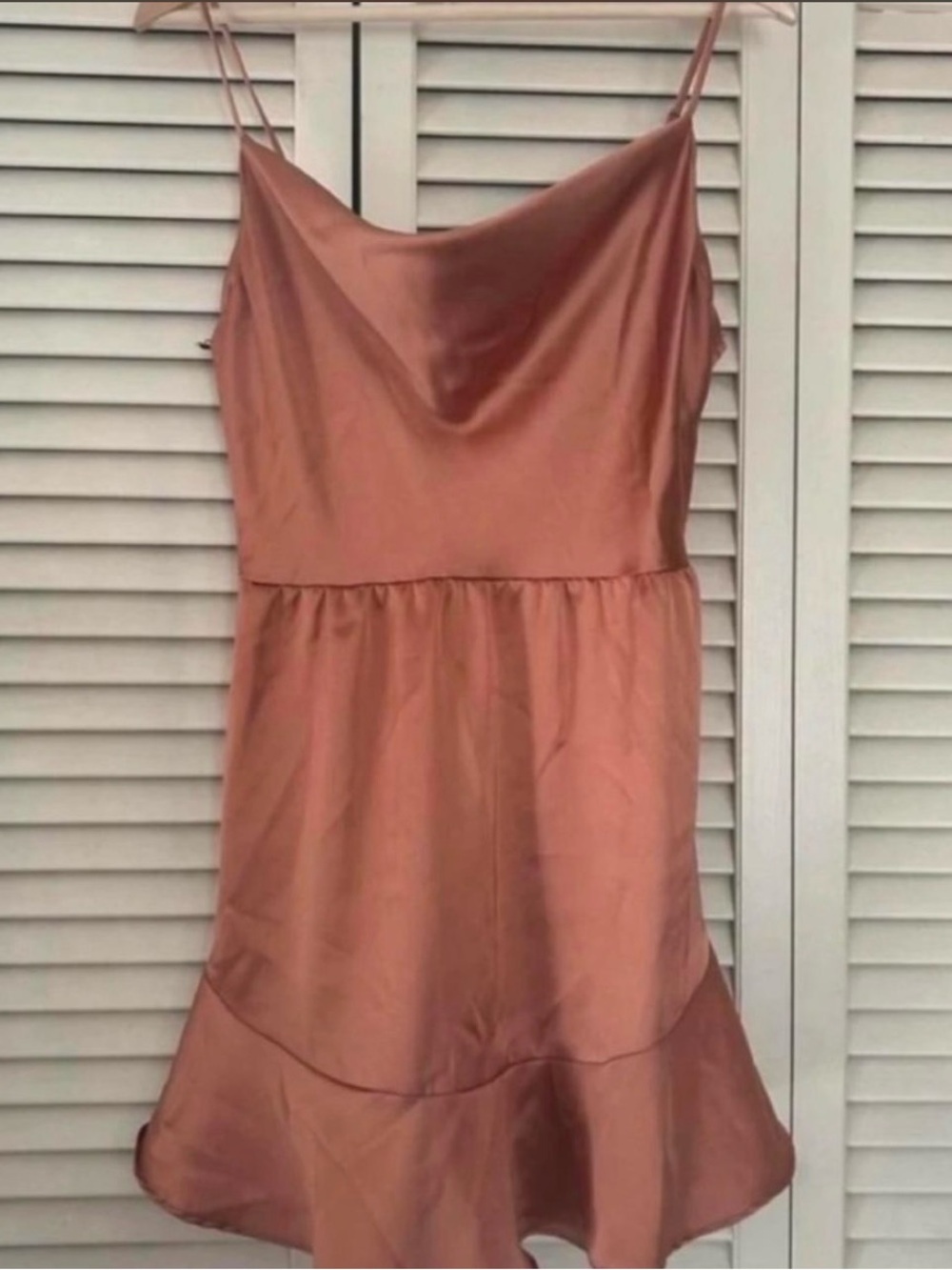 Forever 21 salmon colored satin mini dress in a small